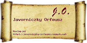 Javorniczky Orfeusz névjegykártya